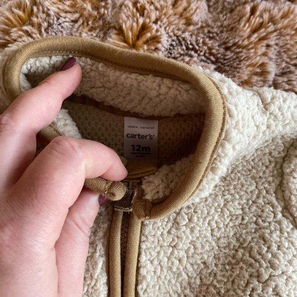 NWOT Carters fuzzy fleece snowsuit gender neutral in 12 months - Picture 3 of 5
